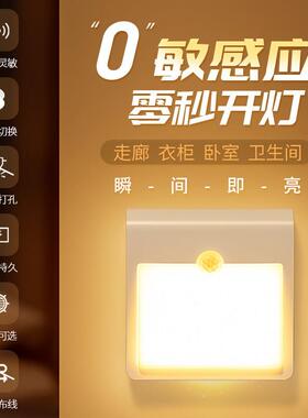 智能人体感应小灯充夜电灯款用过道家墙壁楼梯入户门口AL102338厕