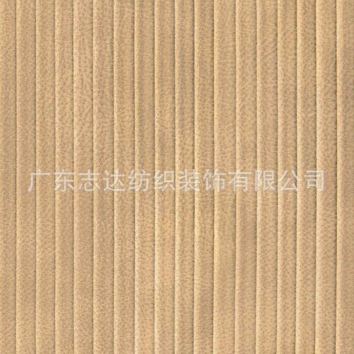 新款磨砂皮绒达条纹花志纺沙发窗77帘抱枕装饰面料IS织SEY-折B