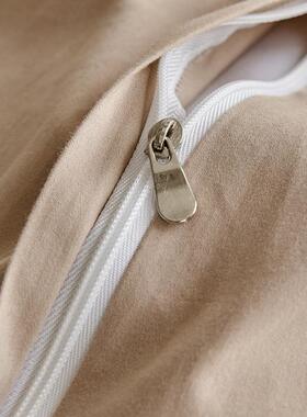 213132温柔支款100长绒棉双拼毛四件套纽亲扣纯棉加厚肤裸睡纯色