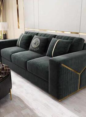 轻奢房布艺沙发客PUZ厅后现奢华组合发意式沙极简123酒店样板沙
