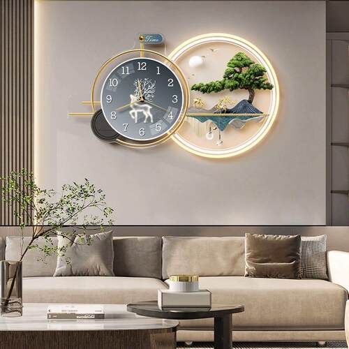 新款挂钟创现意餐厅钟静音HWS艺术钟表客厅时轻奢装挂钟代时尚饰