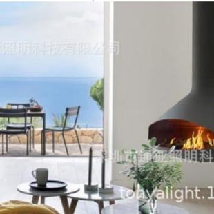 挂火炉仿真木材IPC悬火焰飞碟电子壁炉加湿器燃木酒壁精取暖器装