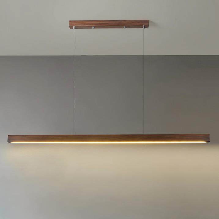 黑胡桃实木LD吊灯轻853E奢极简长条灯吧办台灯公桌茶室日式书房灯