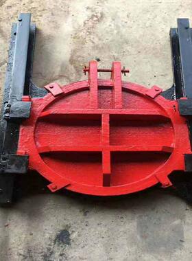 铸铁圆闸门镶铜闸门IIX附铸壁式安装单向铸闸门铁闸厂门铁生产家