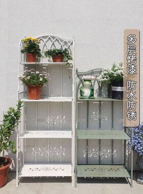 欧折叠多层可阳台铁艺复花架室内ALtpQh3j古置物架作旧多肉落地式