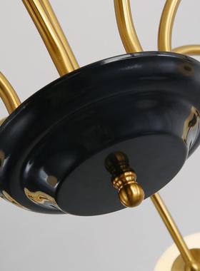 古美式现代简约轻奢玻璃餐球吊灯法式客厅厅卧室LED中v79431灯int