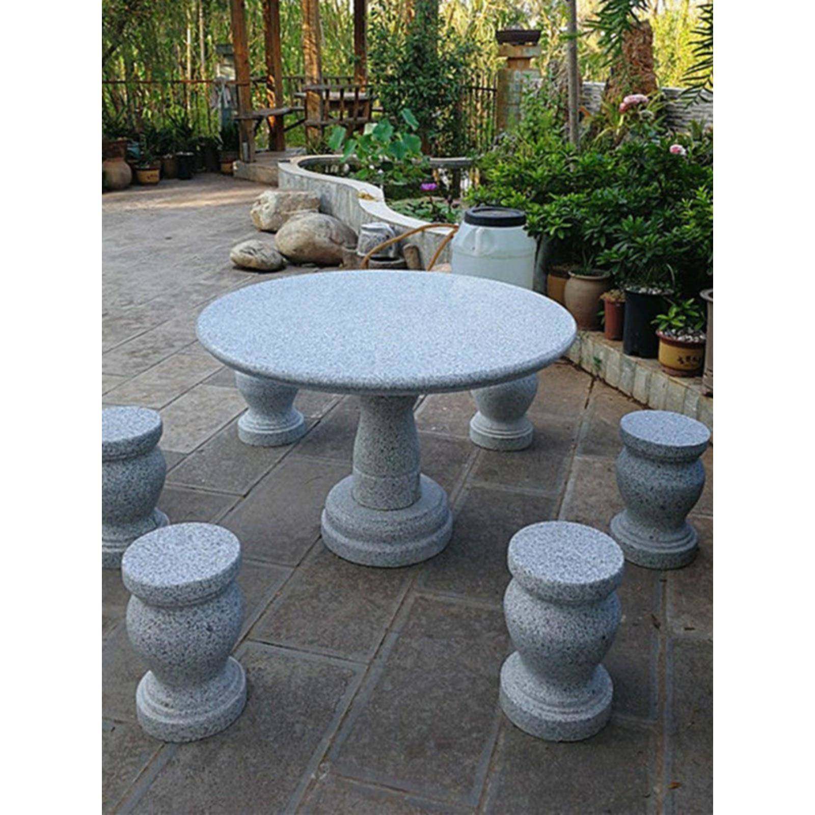 ?桌石凳天然花岗桌台面庭院石户外圆桌凳岩子象棋茶无品牌/大理石