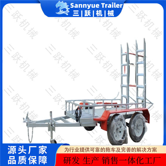 轻型挖机拖车源头厂家 挖机镀锌平板拖车 镀锌挖机拖车工具拖车