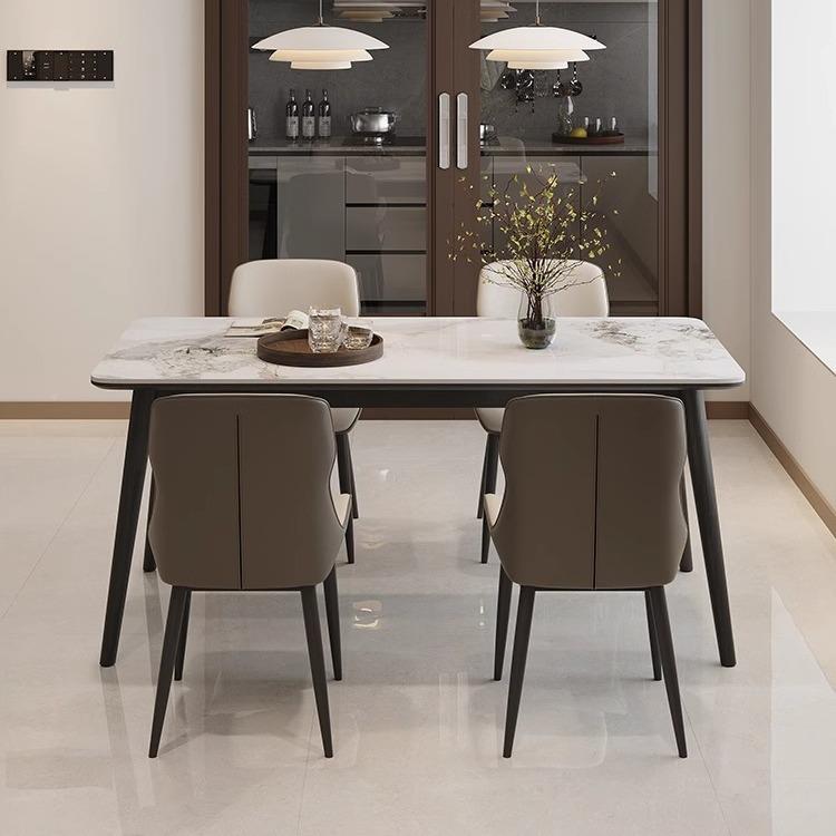 实木岩餐桌现代约全拖底板光岩简板小户亮型家用sx-151饭板桌长方