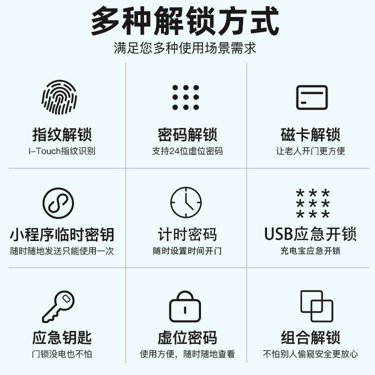 指纹锁智能门家用防盗门无品牌/锁子密锁锁大门入户门锁智能电锁