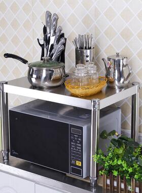 不钢灶台面一层厨房炉置QWT物架电器收纳锈微波烤箱架台单层桌面