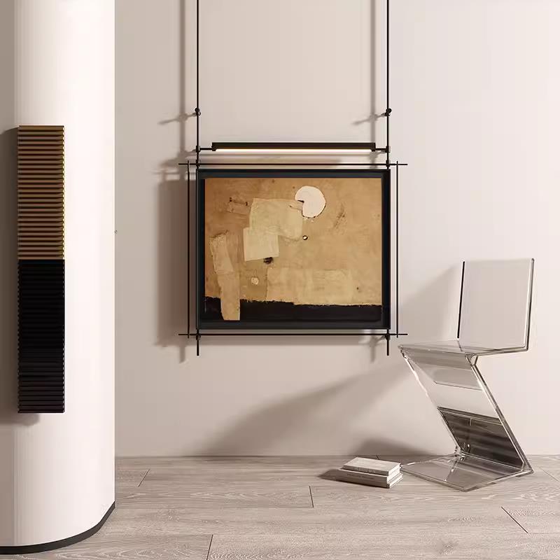 yjs246新中墙玄式高级复古装饰灯壁金属杆装挂饰画售楼处立体关背