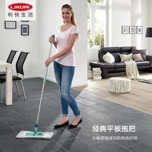 拖利快德利快国平板拖把家用地板地砖宽一加懒人可伸缩杆地拖墩净