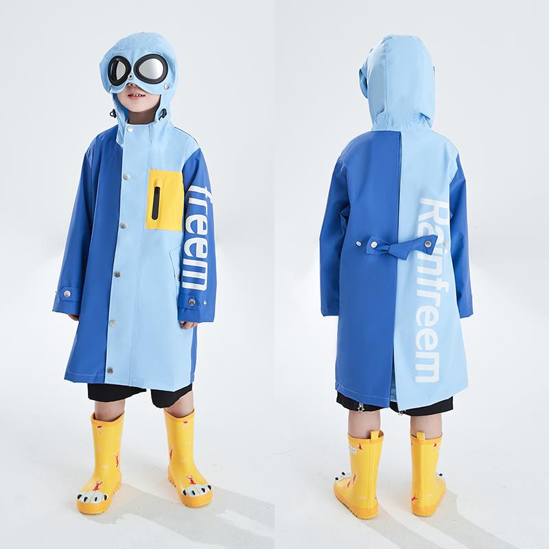 琴飞曼儿童雨男女RAINFREE童学生雨两用连雨披长帽款衣防晴水全身