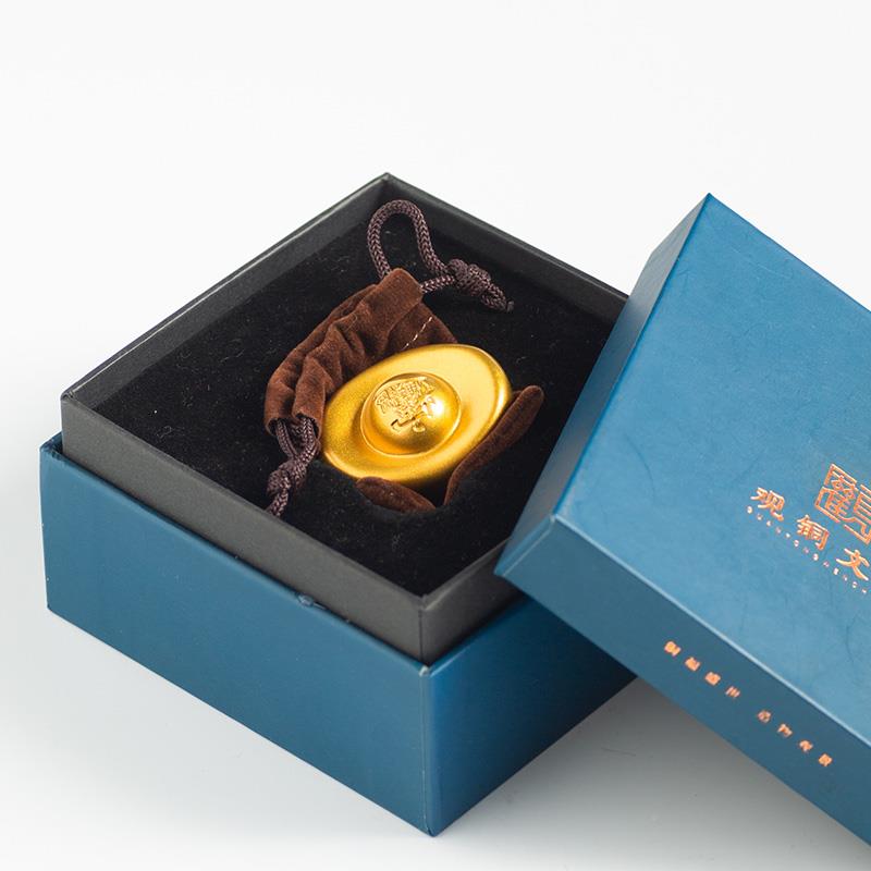 古铜客官 砂金实心铜元宝摆件黄饰GTGBF33铜进宝厅玄家居装品开业