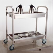 加厚不锈钢餐车酒店手推车双层餐厅送餐车收碗车火锅店饭店小推车