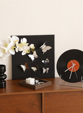 中古风入户门玄关黑胶唱片客厅电视柜卧室斗柜摆件装饰画家居好物