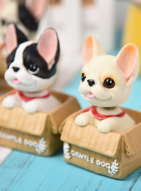 可爱摇头狗狗小摆件车内汽车载内卡通法斗装饰女生卧室小清新摆设