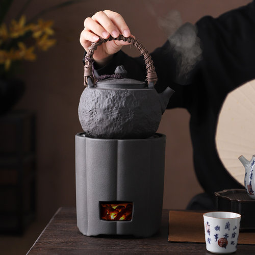 火山石碳烤炉手工红泥炉风炉小火炉木炭橄榄炭煮茶器家用烧水煮茶