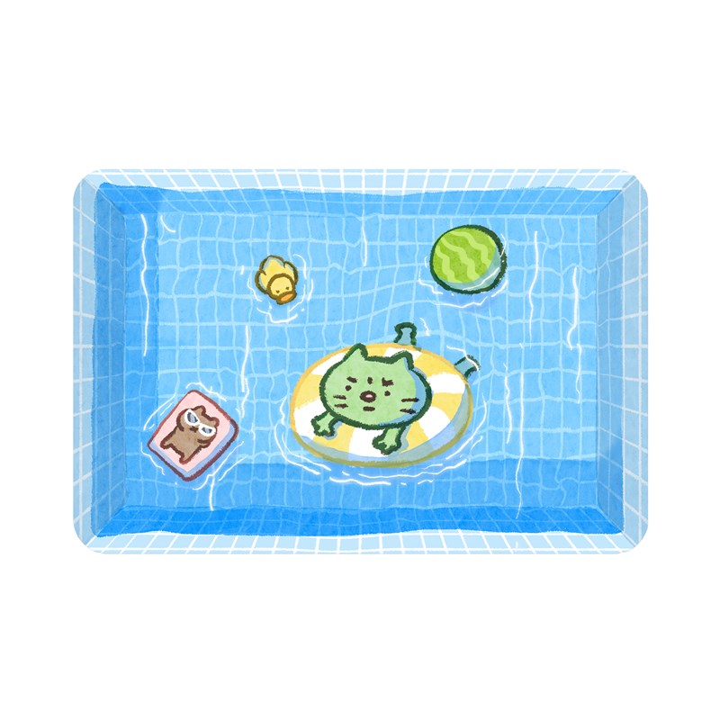 焦绿猫游泳池地垫 必易防滑防潮速干卫生间浴室吸水 可爱有趣