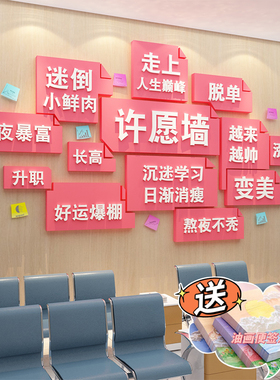 心许愿树儿童医院科室护士站文化墙贴背景心理咨询室装饰布置挂图