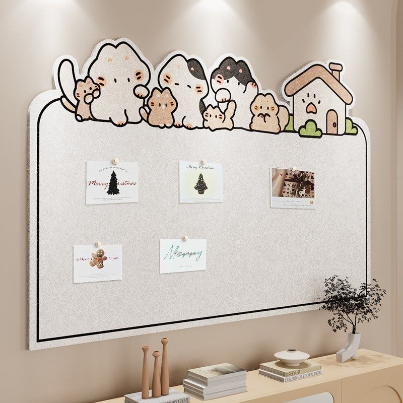 毛毡板照片墙创意软木墙板拍立得免打孔留言板墙面装饰展示板墙贴