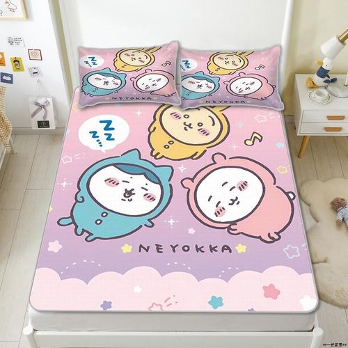 吉伊卡哇chiikawa凉席儿童卡通夏季可水洗冰丝席单双人空调软席。