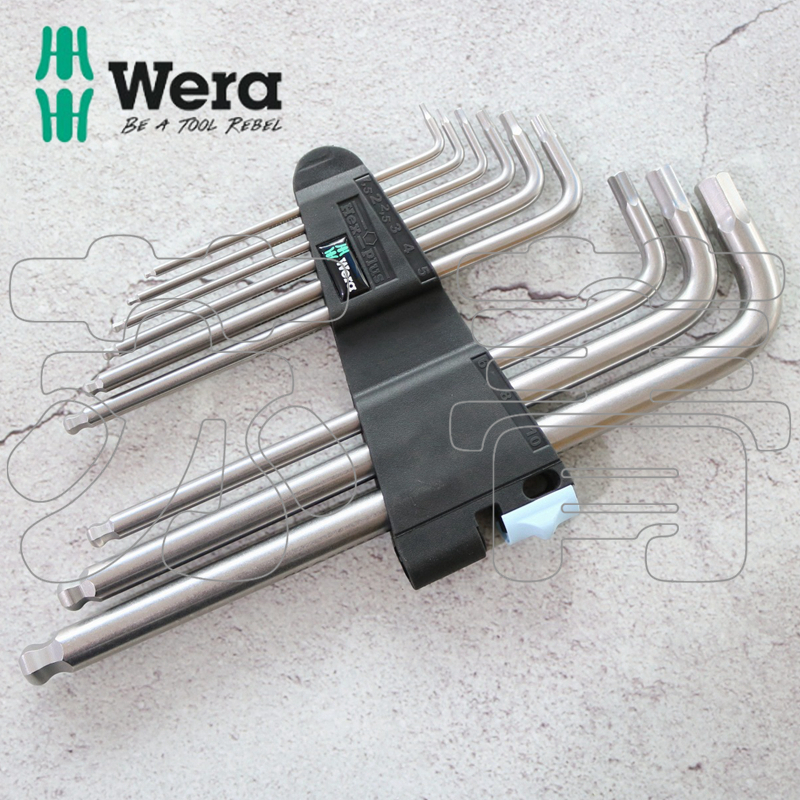 维拉Wer 39PKL/9 不锈钢公制球头内六角 L 型扳手9件