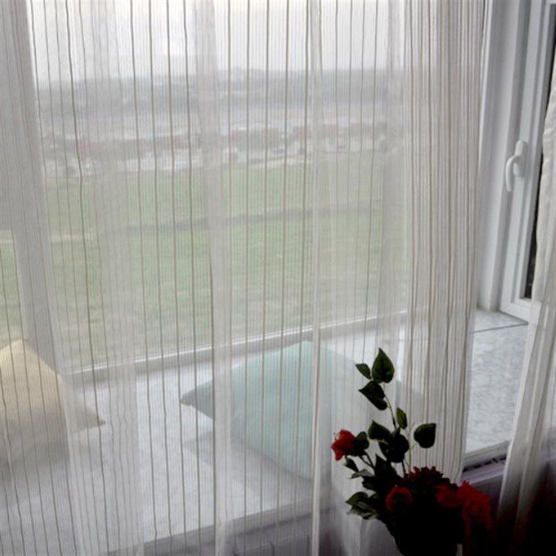 布一堂窗纱纱帘 条纹色织客厅卧室书房纱帘 4#现代条纹