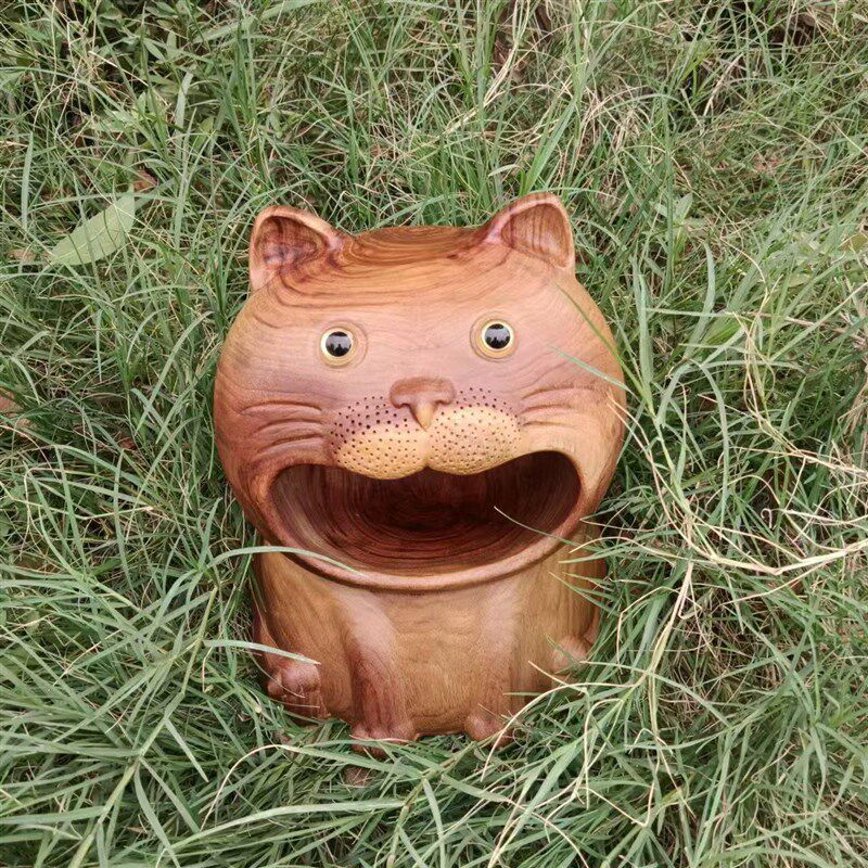 香樟木整木整雕小猫
