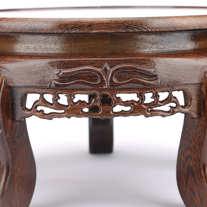 实木圆形摆件底座大花瓶花盆景托架花几奇石头酒坛茶壶红木鱼缸架