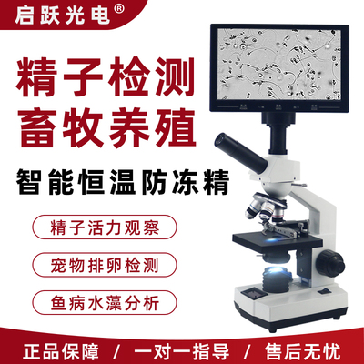 高倍显微镜恒温加热专业看猪冻精子检测排卵水产养殖畜牧鱼病藻类