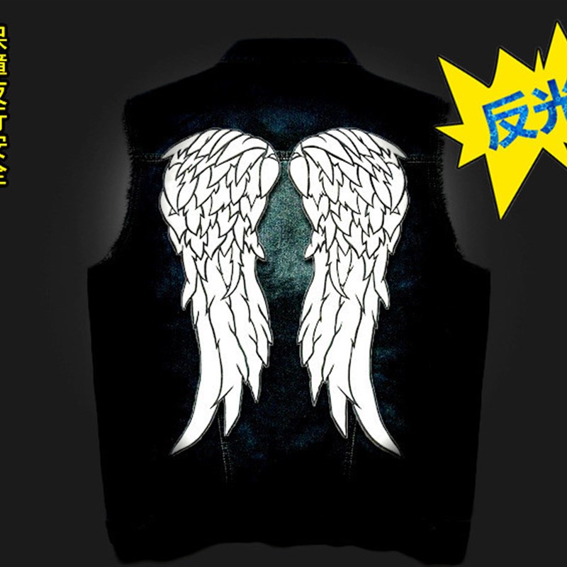 行尸走肉弩哥弩男Dryl翅膀翅反光刺绣布贴徽标徽章