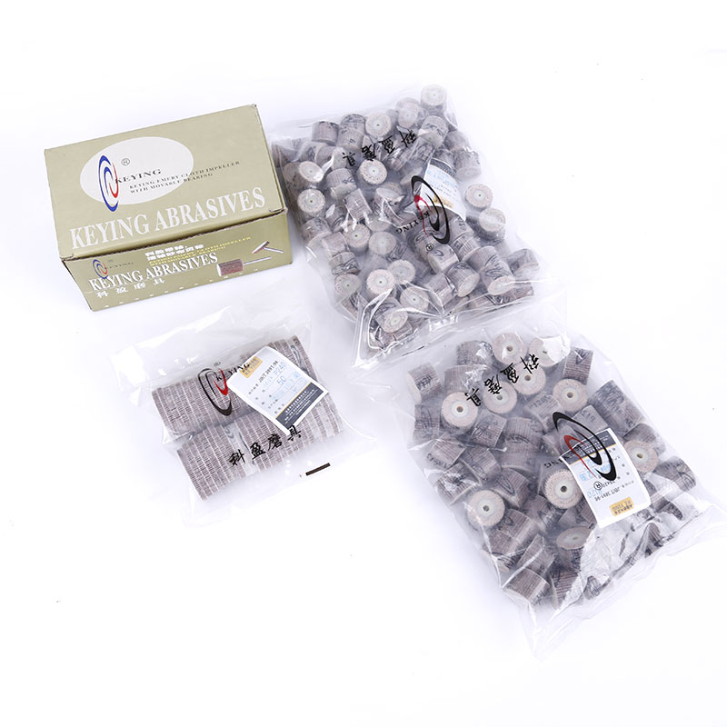 科盈牌活柄页轮砂布砂纸磨头抛光百叶轮千叶轮打磨头带柄活轴叶轮