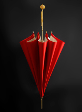 DanMunier 婚庆结婚伞长柄新娘伞喜庆大红色雨伞纯色出嫁伞婚礼伞