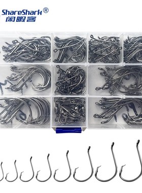 渔具170枚套装7384高碳钢章鱼钩带倒刺鱼钩