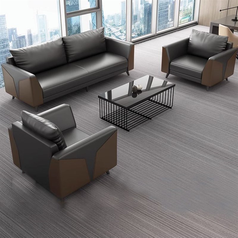 办公室办公沙发茶几组合简约现代商务接待会客洽谈休闲休息区沙发