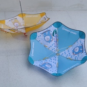 长柄可爱熊小孩安全式 手推全纤反光条防夹手儿童小学生雨伞拒水