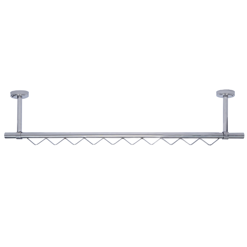 固定式晾衣杆阳台顶装墙上打孔晾衣架单杆防风晒衣架晾衣杆单个装