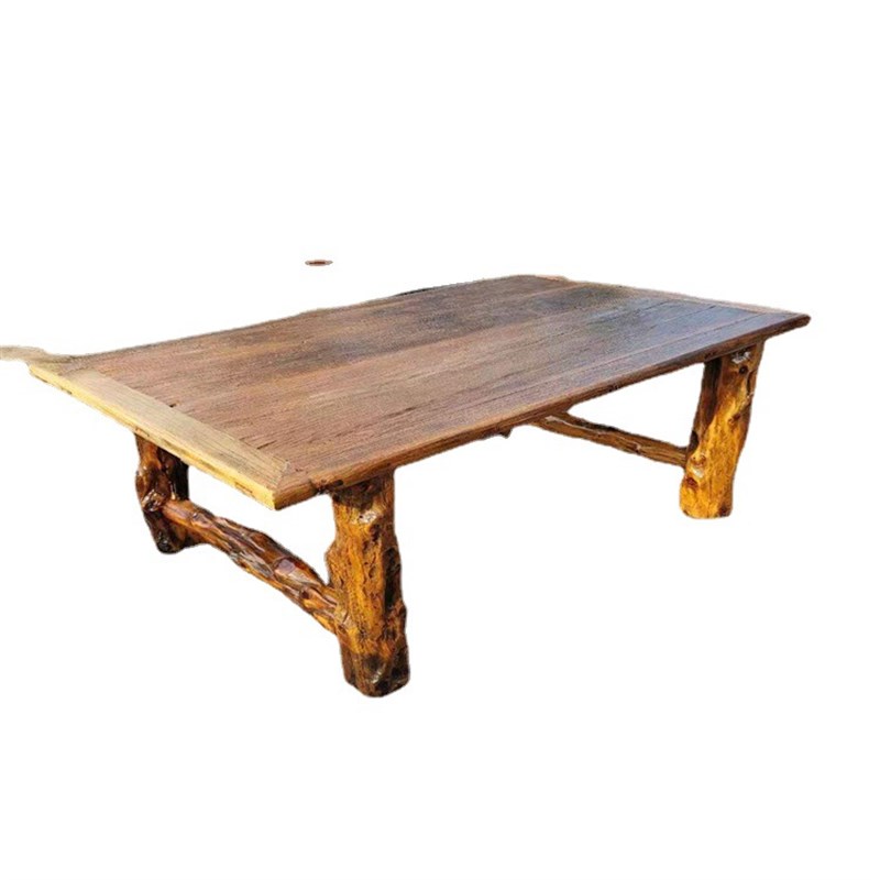 复古老榆木八仙桌家用正方形餐桌椅农家乐仿古简易吃饭桌茶桌