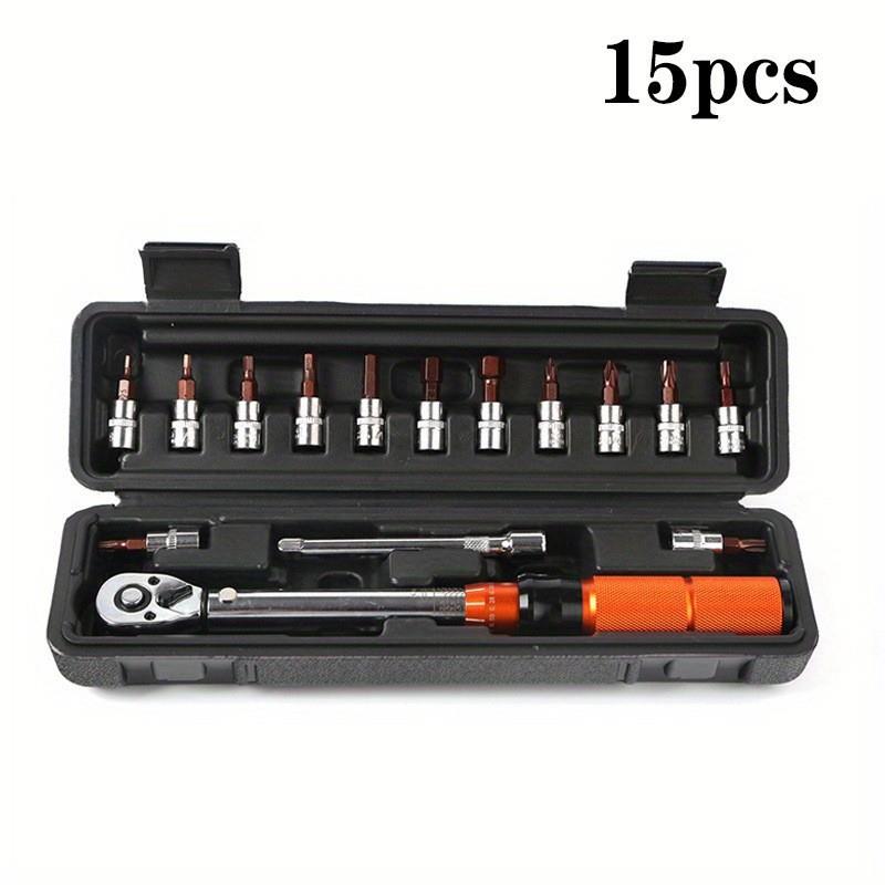 厂家直销棘轮扭力扳手15件套装五金工具维修汽车工具箱多功能组套