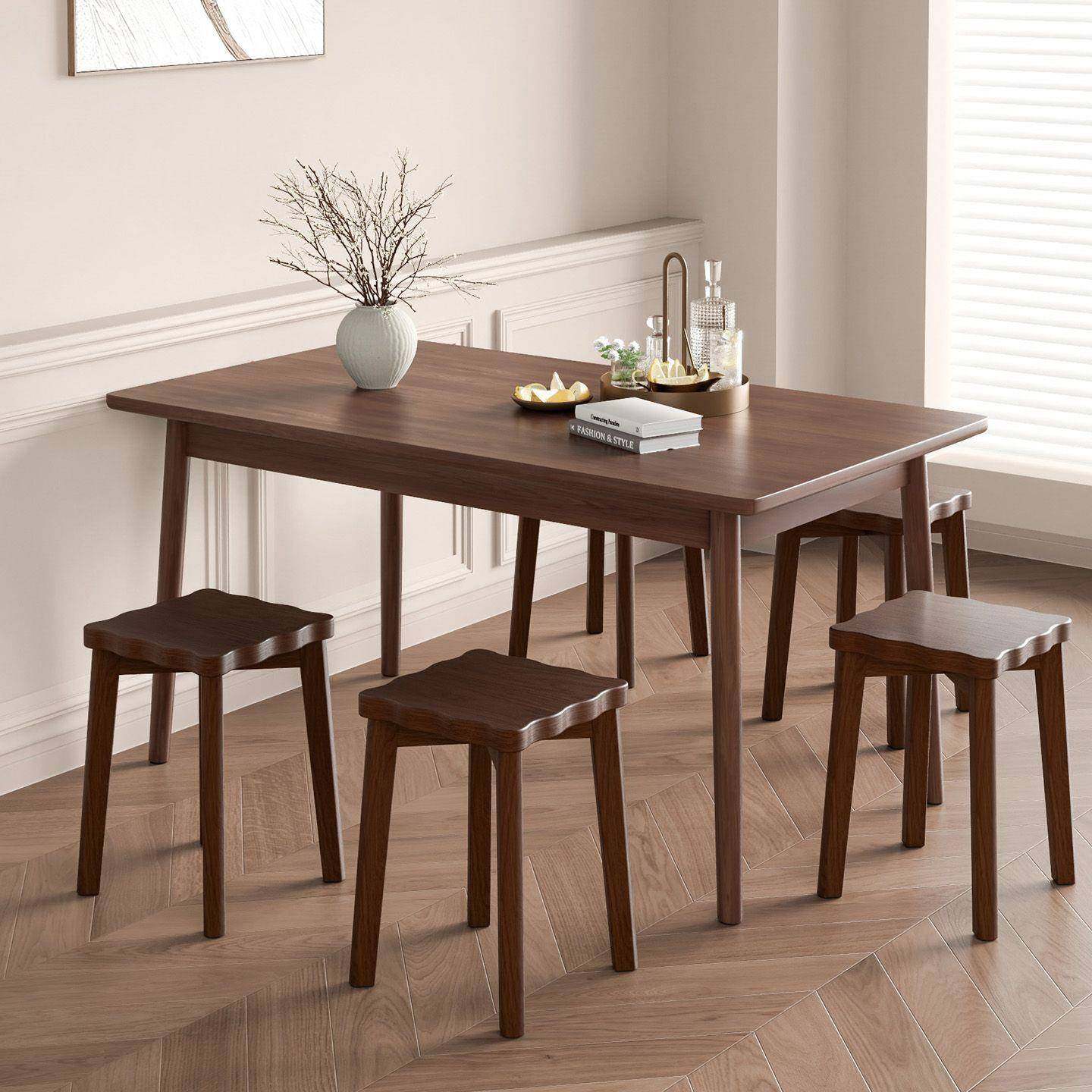 全实木凳子家用可叠放餐椅客厅备用餐桌椅子结实耐用新中式方凳子