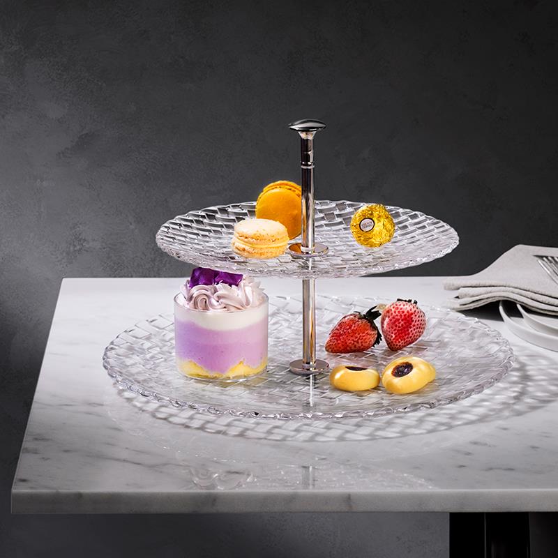 德国Nahtman双NFV层玻璃果盘水果c盘客厅家用茶n托盘蛋糕盘点几心