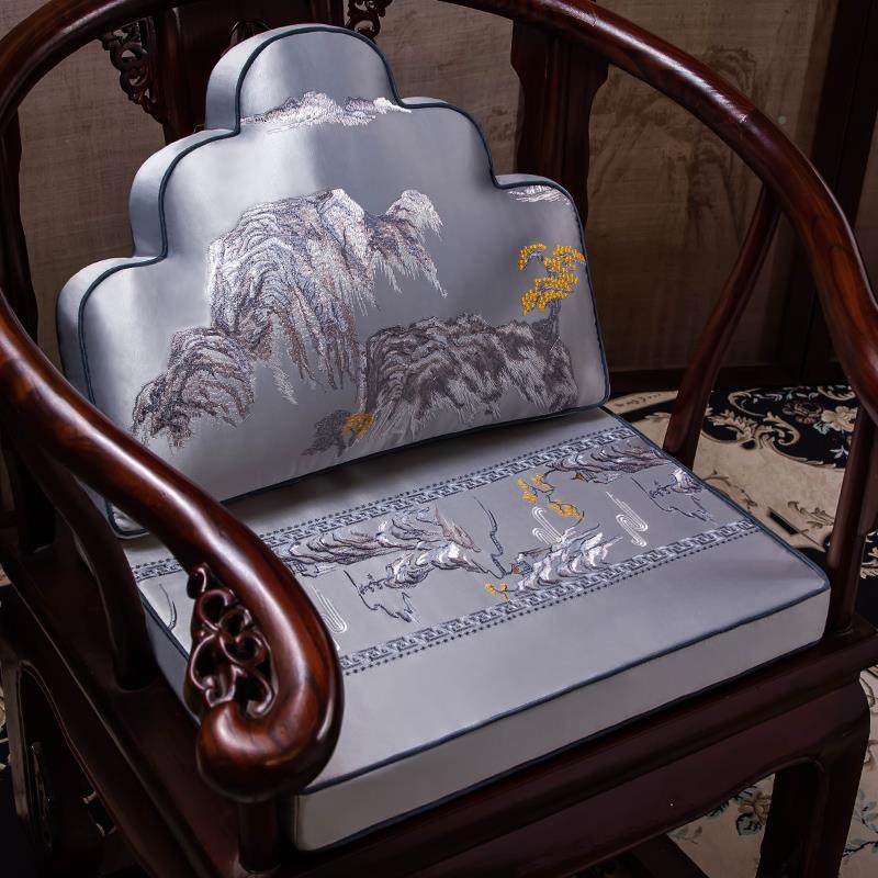 实木椅中垫中式红木椅餐艺帛乾堂乳胶垫椅垫子新式圈椅太师椅垫茶