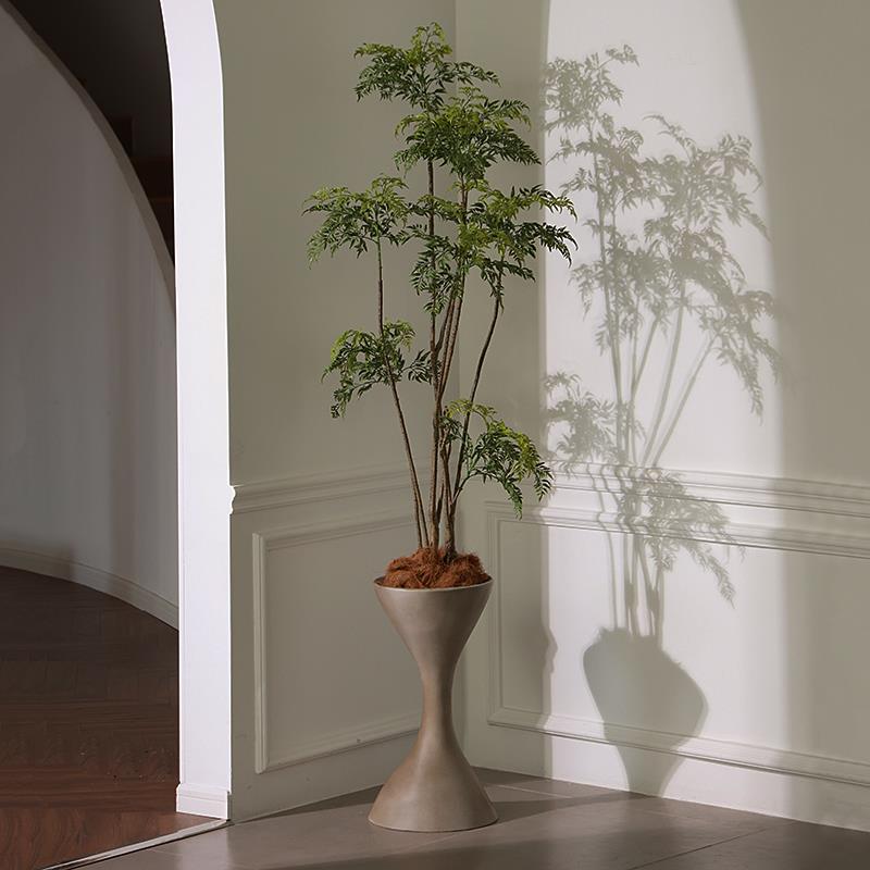 形上中古风超店大实木落地花瓶摆客厅插花装件饰样间民宿酒板EPL