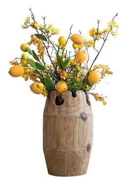 复古质花瓶摆件客厅插花花艺TMHP-001干仿真花假装饰创木意家居花