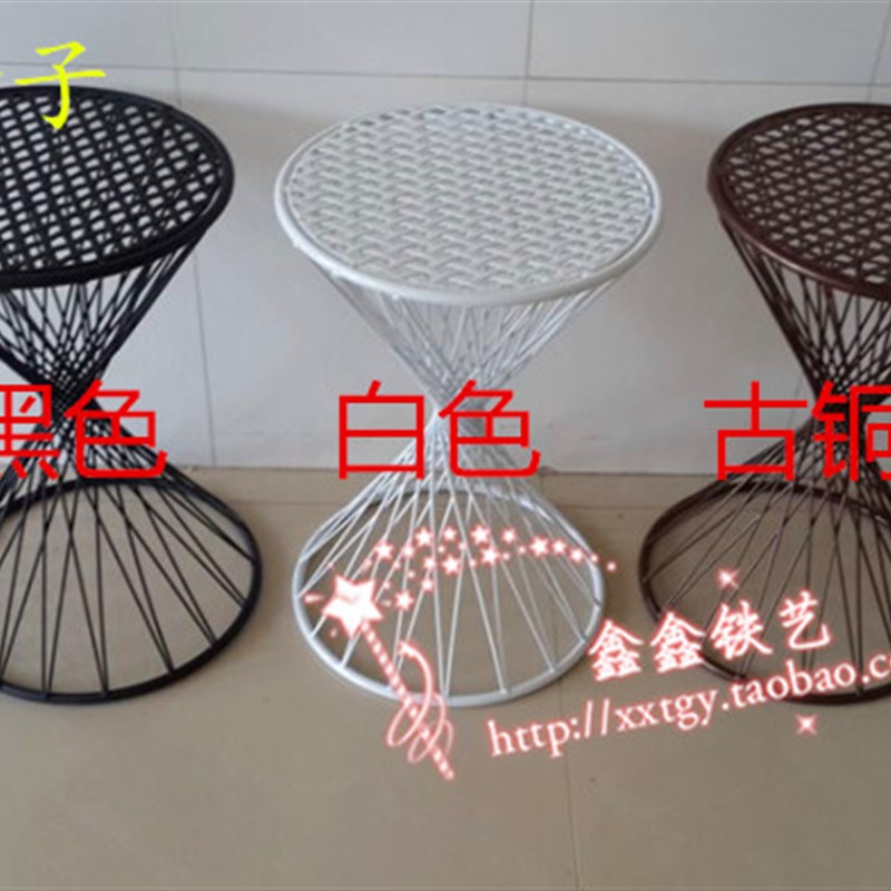 欧式铁艺换鞋凳梳妆凳圆凳子时尚小凳子沙发凳圆凳 铁艺花架凳子