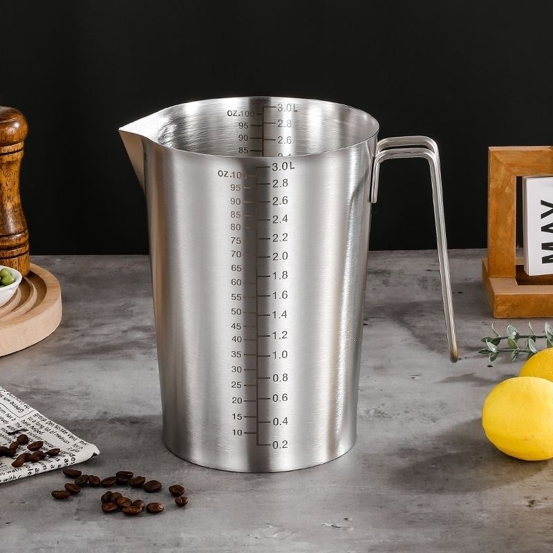 特大容量00ml30不锈钢量杯带刻度杯3000ml耐高温实验计量杯
