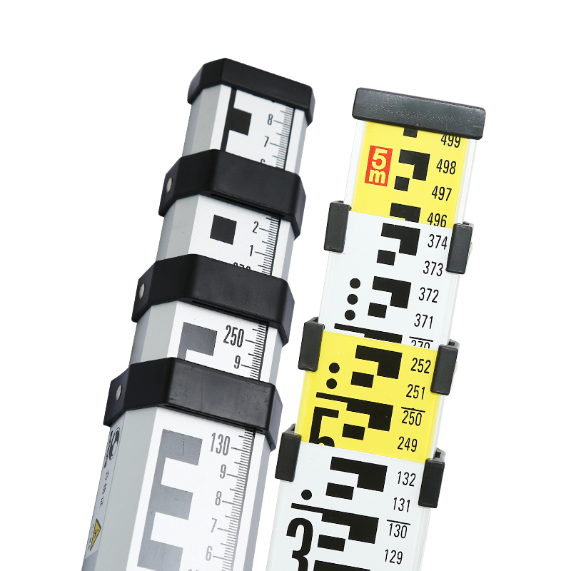 塔尺铝合金加厚色刻度水准仪塔尺扣标尺3米5米7米优质耐磨测绘