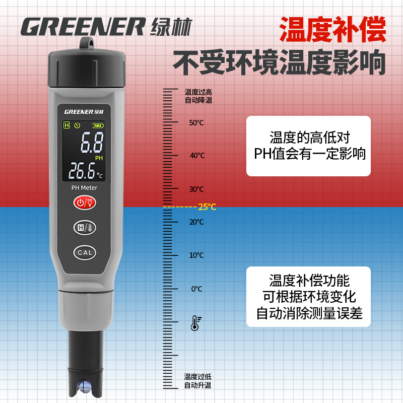 绿林高精度ph测试笔酸碱度测试仪酸度计鱼缸水质检测仪器便携ph计